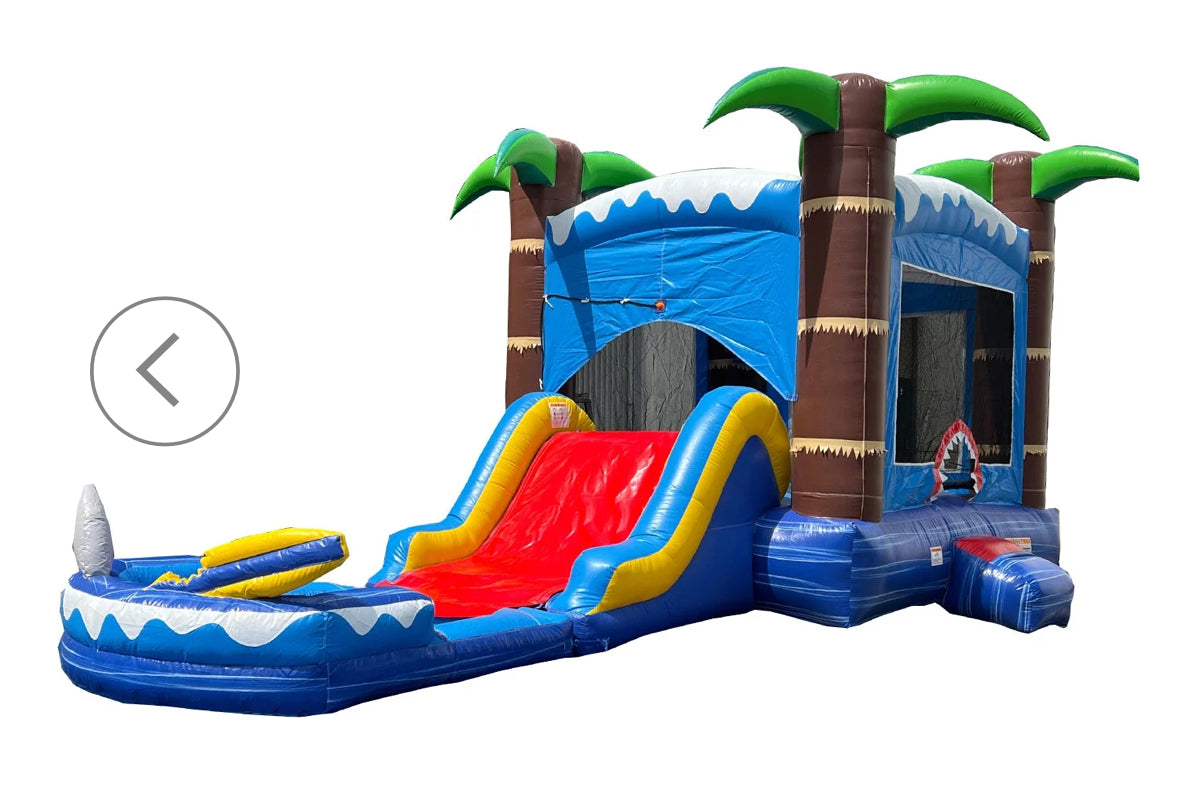 SHARK BOUNCE HOUSE w/ SLIDE COMBO 14ft x 26ft