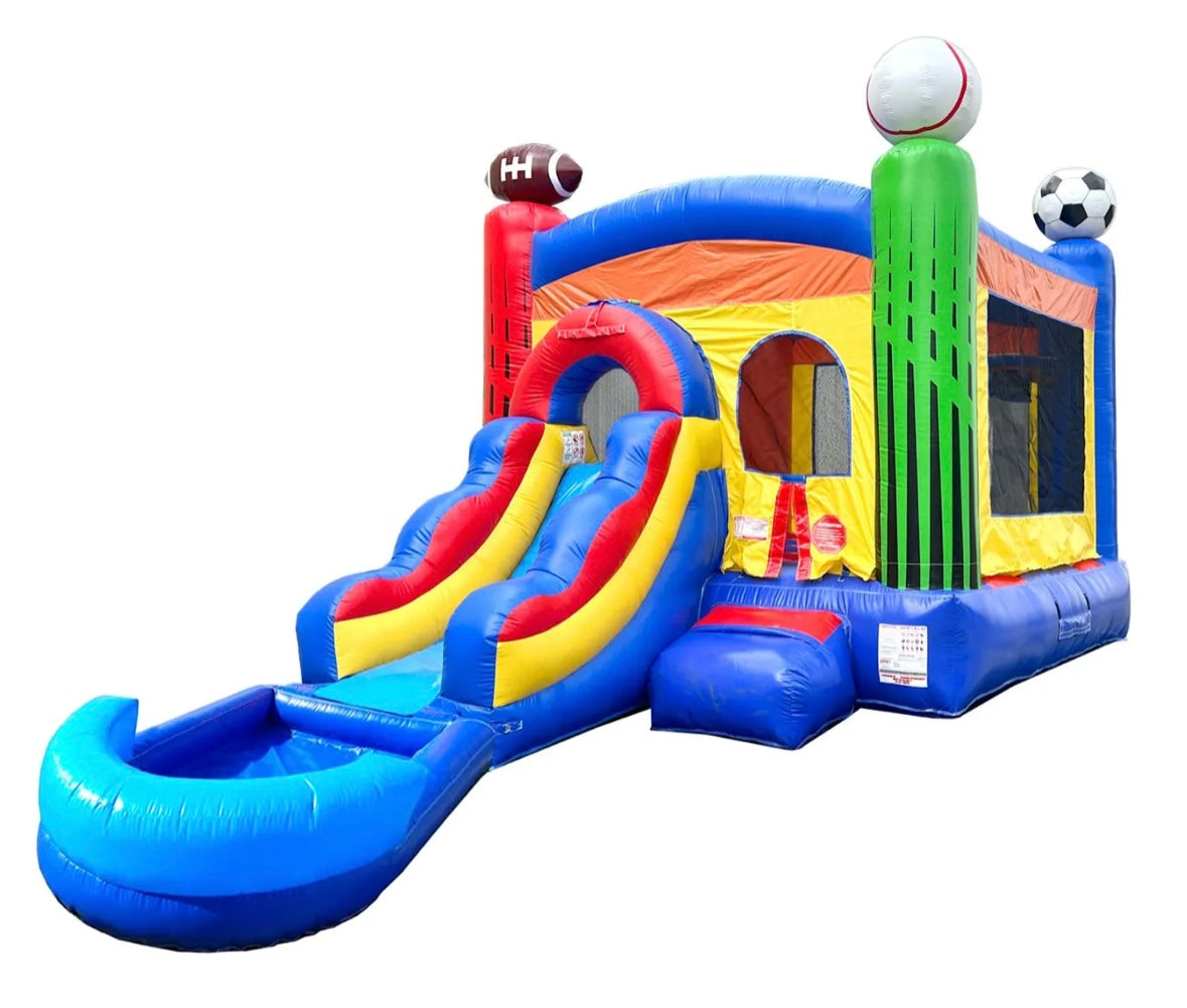 Combo bouncer w/ slide (wet/dry)