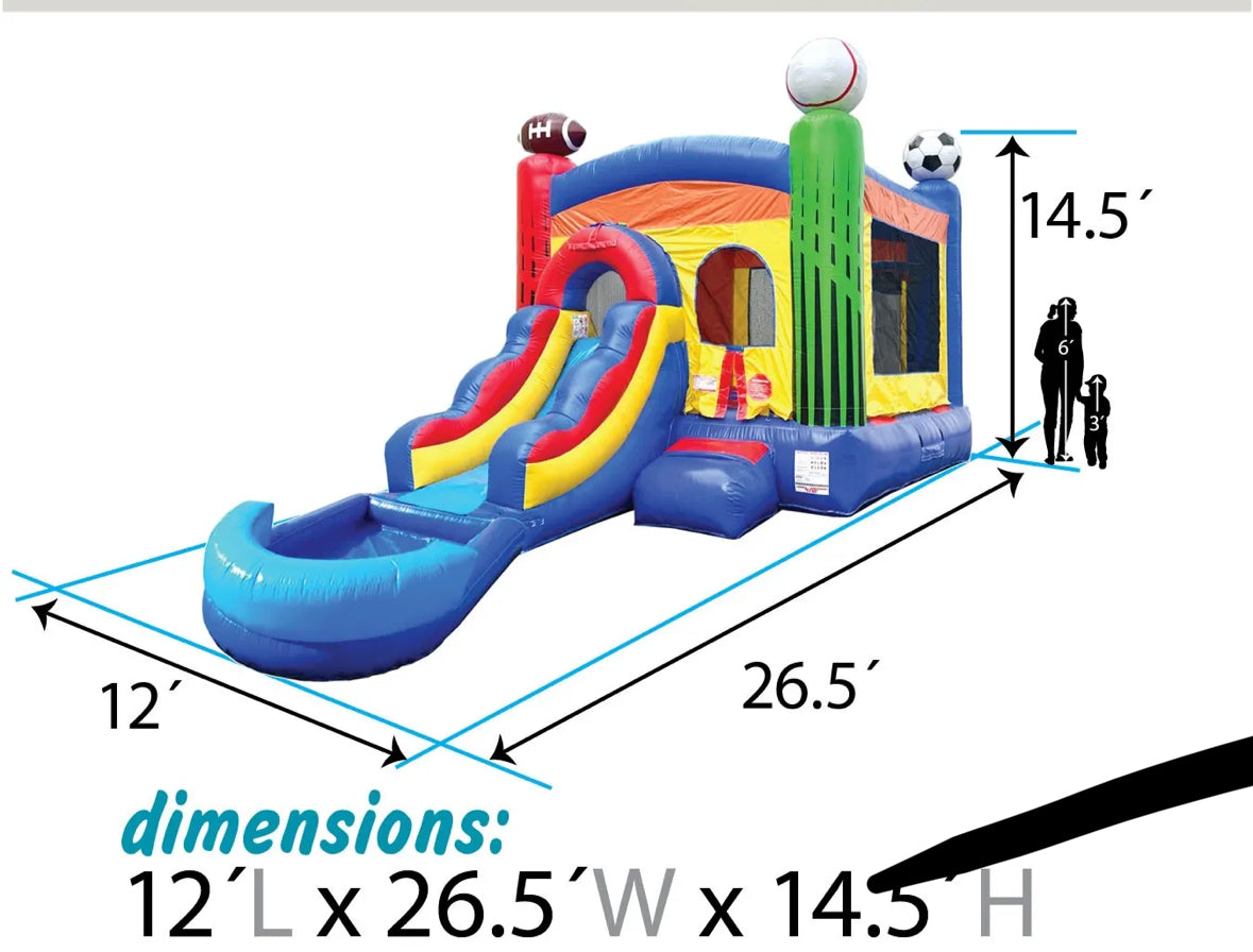 Combo bouncer w/ slide (wet/dry)