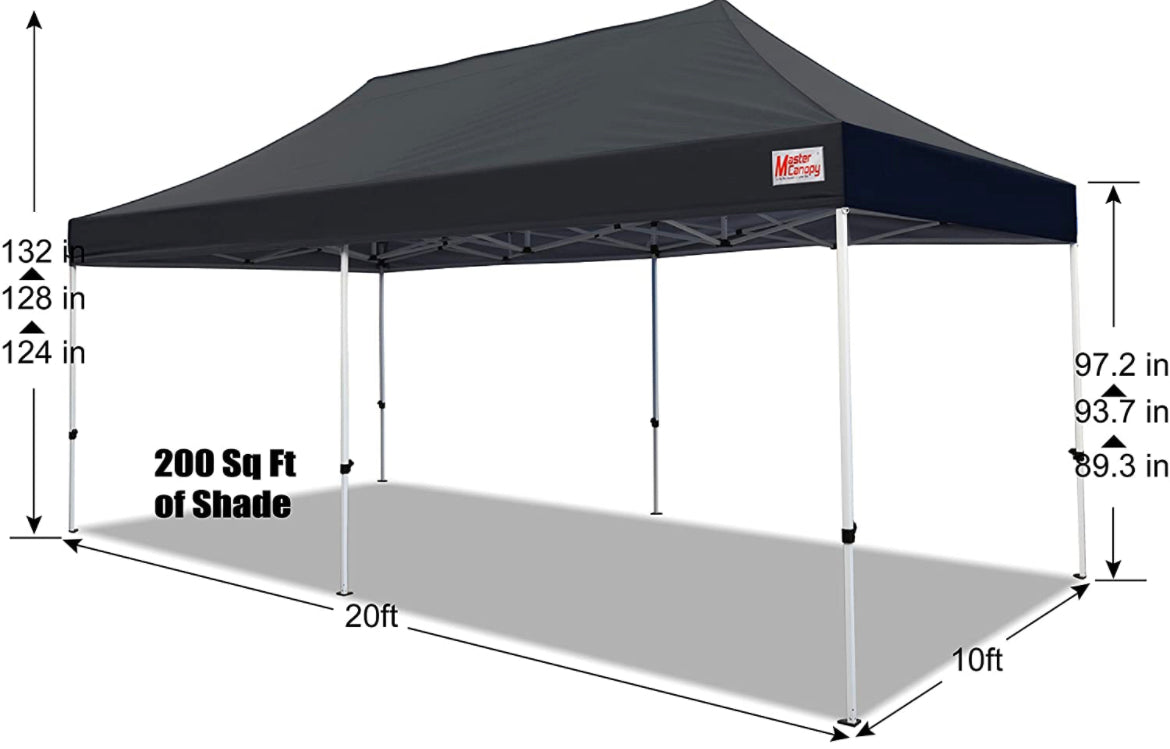 10x20 Black Canopy Tent | Durable & Spacious Shelter