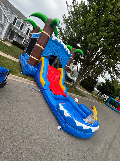 SHARK BOUNCE HOUSE w/ SLIDE COMBO 14ft x 26ft