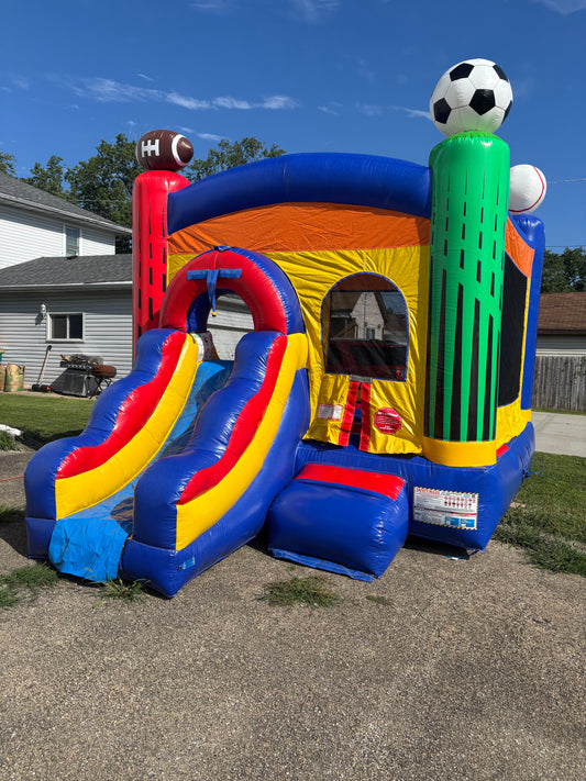 Combo bouncer w/ slide (wet/dry)