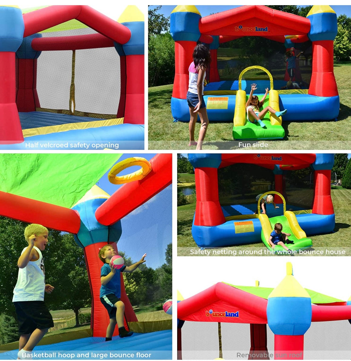 Bounceland with Hoop 16ft x 13ft | Fun Bounce House