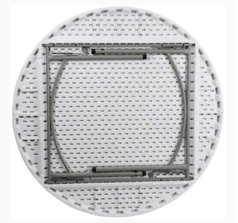 5ft Round White Banquet Table | Sturdy & Spacious