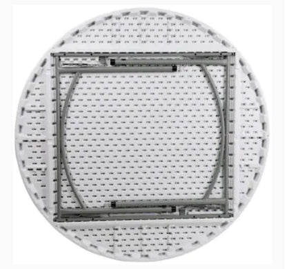 5ft Round White Banquet Table | Sturdy & Spacious